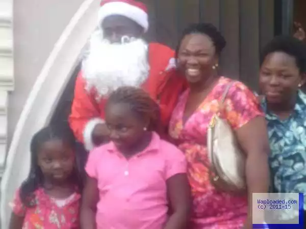 Photos: Desmond Elliot At Christmas Party With Children, Dressed As Santa